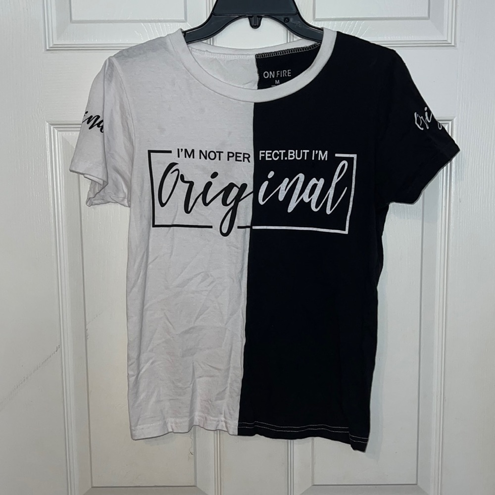 Half black/Half white t-shirt